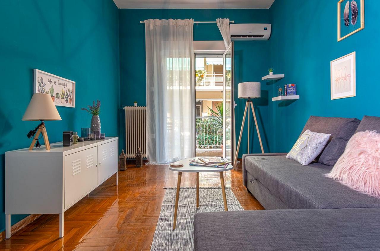 Colourful Apt,Airport Line,6 Min Metro,300 Mbps! Appartement Athene Buitenkant foto
